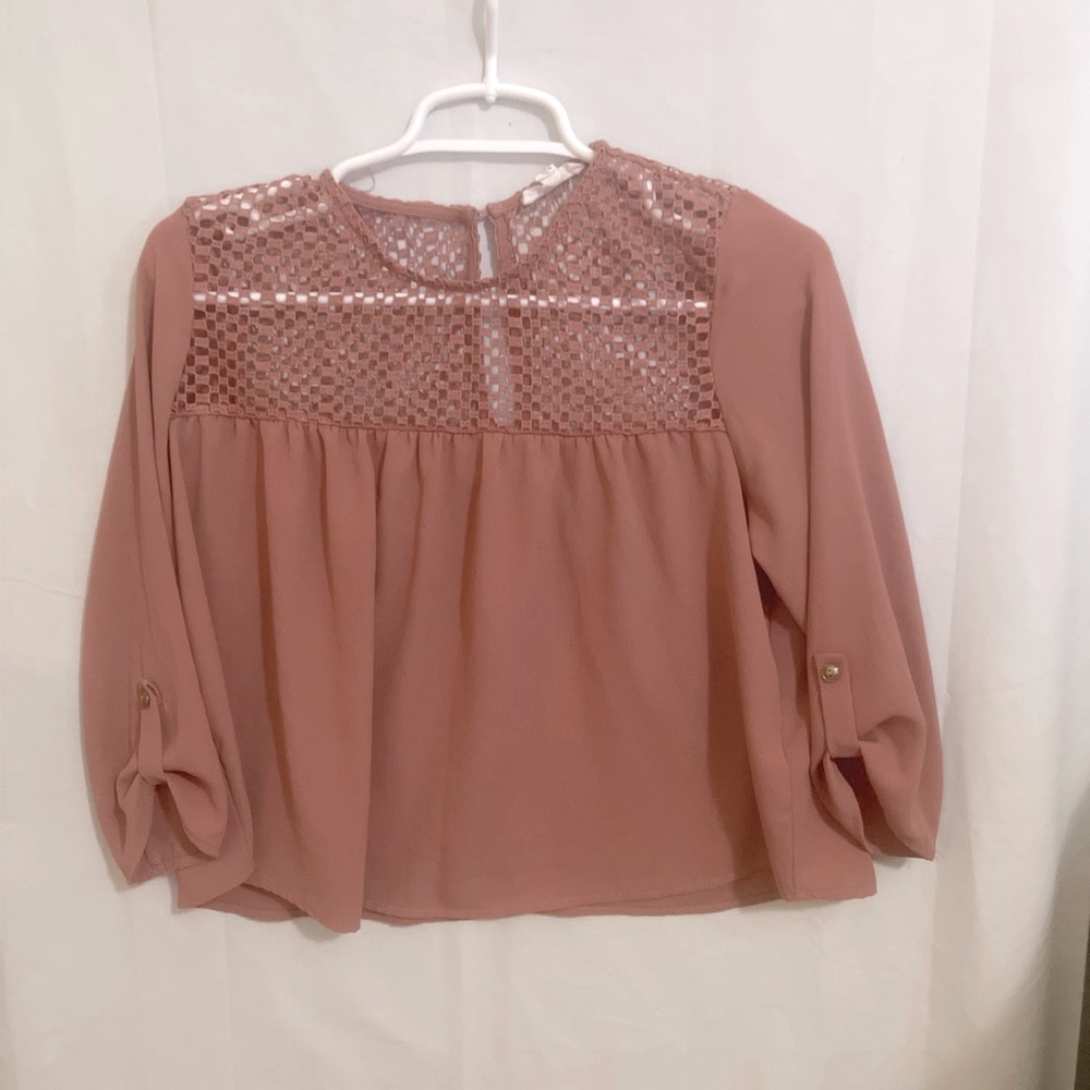 Agaci Medium Light Pink Crop Top